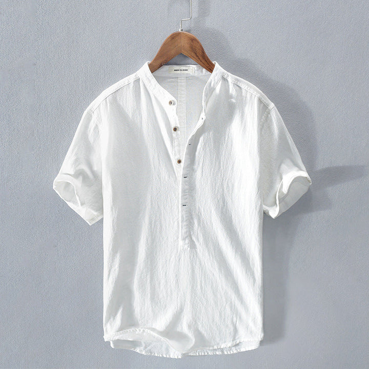 Men's lightweight casual short-sleeve button-up shirt for summer, perfect for beach or vacation outfits.