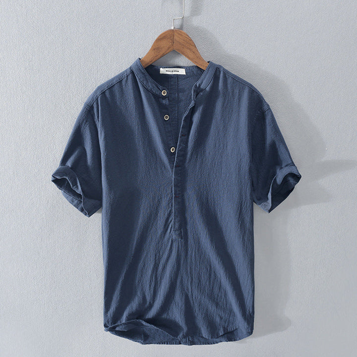 Lightweight men's summer button-up shirt, a cool and casual top for beach days or relaxed holiday wear.