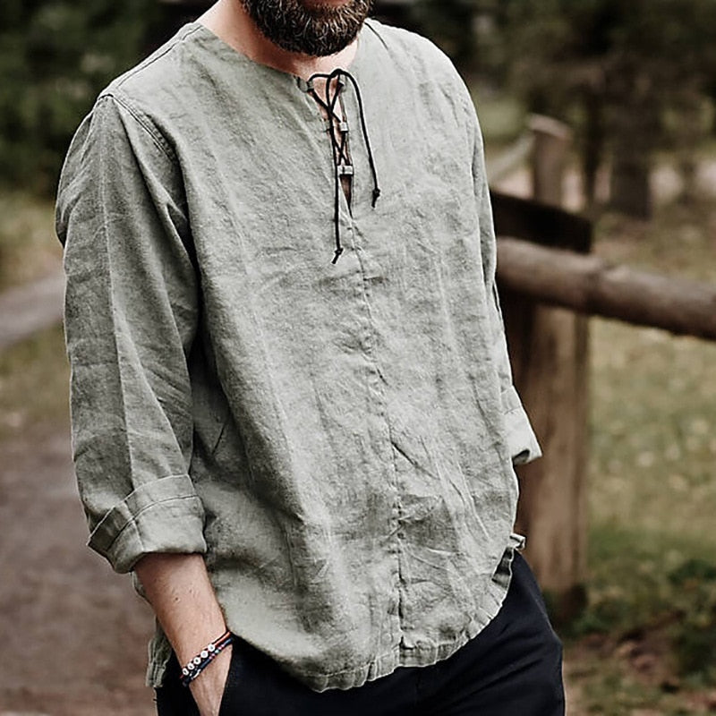 Lightweight men's summer blouse, comfortable & breathable for sunny days.