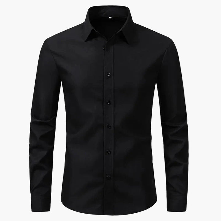 Formal men's collared button-up dress shirt. Perfect business attire for office, work, or special events.