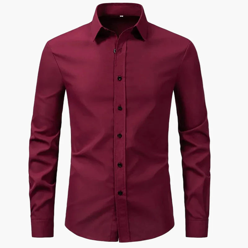 Versatile men's long sleeve dress shirt. A stylish button-up shirt for formal, business, or casual fashion.