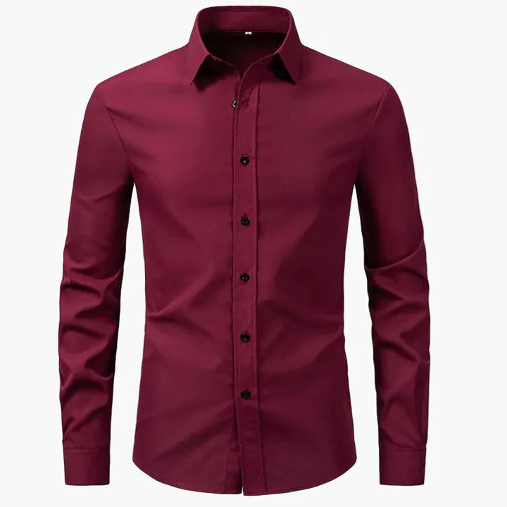Versatile men's long sleeve dress shirt. A stylish button-up shirt for formal, business, or casual fashion.
