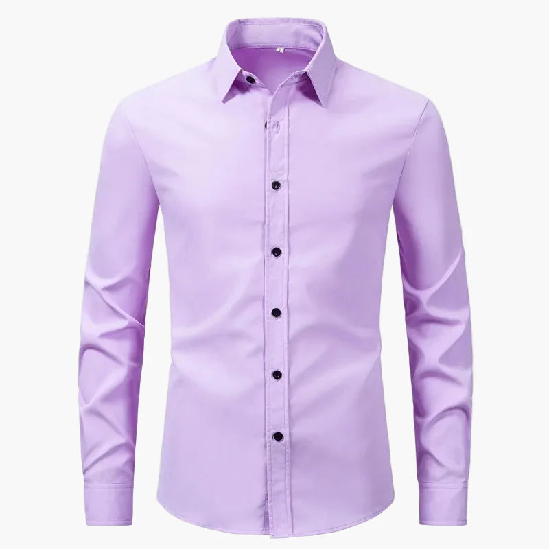 Classic men's long sleeve button-up shirt with collar. Essential dress shirt for office wear & men's fashion.