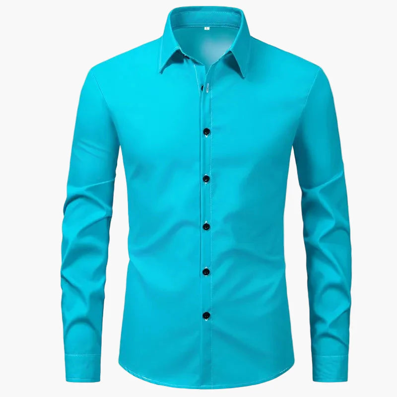 Stylish men's long sleeve dress shirt. A sophisticated button-up for formal, business, and casual occasions.