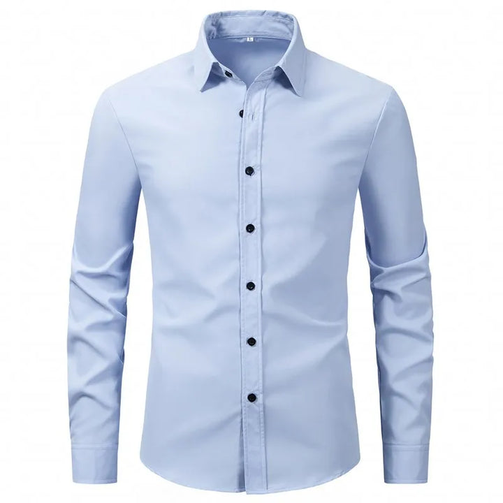 Professional men's long sleeve dress shirt. Durable button-up work shirt, ideal for business and office wear.