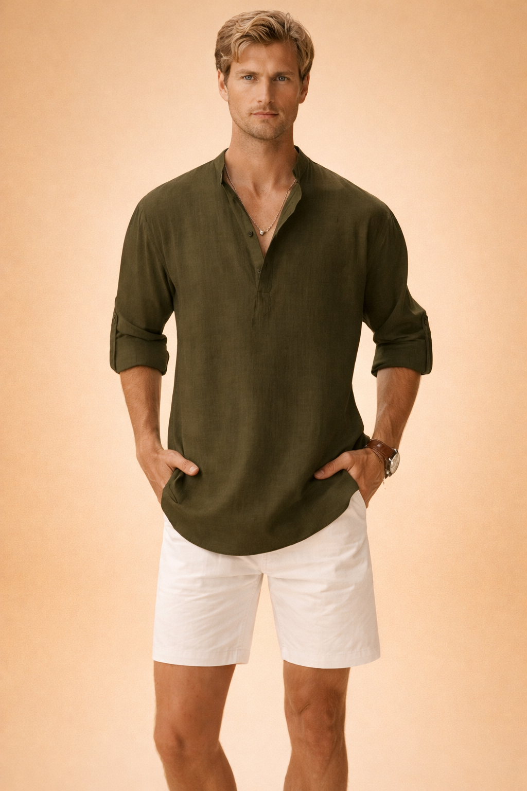 Men's long sleeve crew neck shirt, effortless design for versatile casual wear.