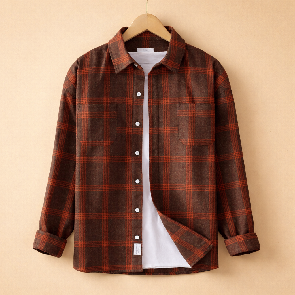 Casual men's long sleeve plaid shirt, a versatile wardrobe essential for men's fashion & everyday style.