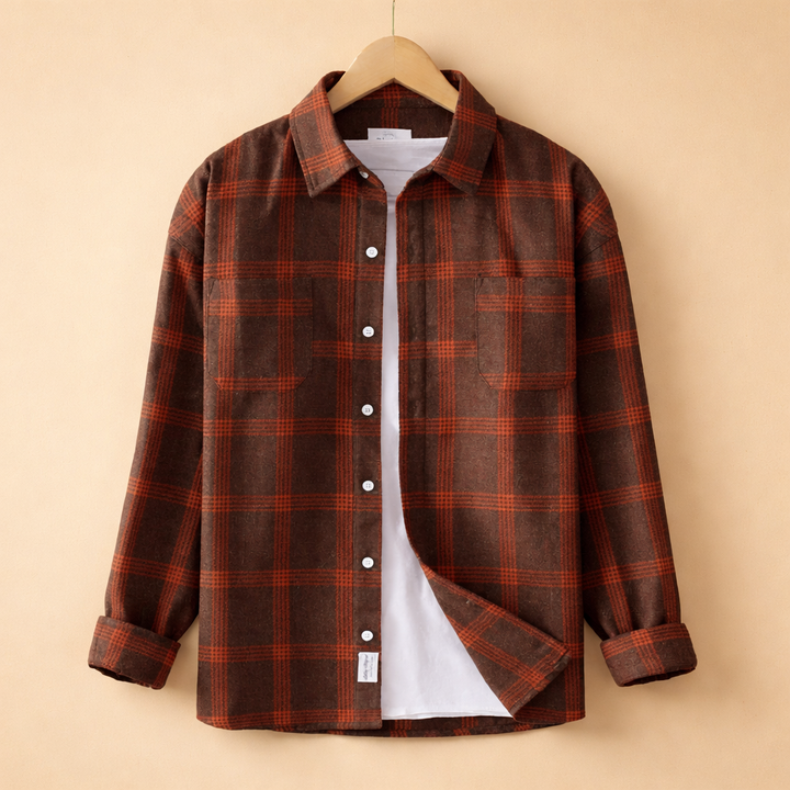 Casual men's long sleeve plaid shirt, a versatile wardrobe essential for men's fashion & everyday style.