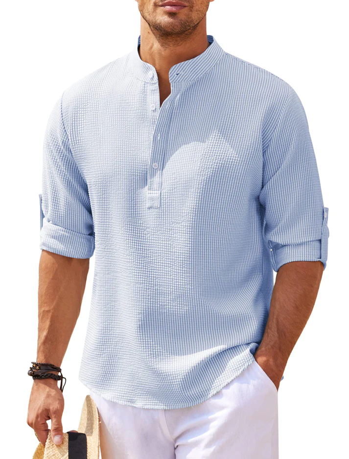Comfortable men's long sleeve shirt in urban style. Elite casual top for stylish everyday wear & modern look.