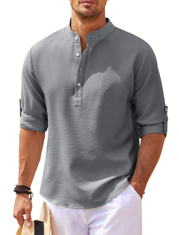 Elite casual men's urban style long sleeve shirt. A comfortable & modern top for stylish everyday fashion.