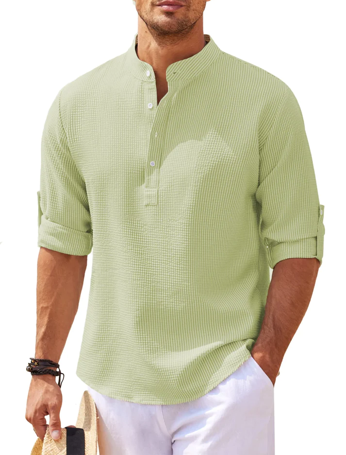 Men's comfortable urban style long sleeve shirt. Elite casual wear for a stylish, modern men's fashion look.