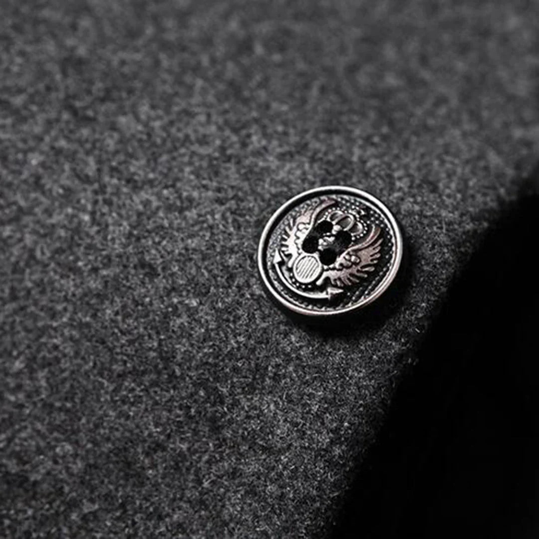 New men's long formal coat, offering timeless elegance & winter warmth. Essential cold weather outerwear for men.
