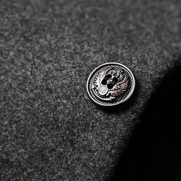 New men's long formal coat, offering timeless elegance & winter warmth. Essential cold weather outerwear for men.