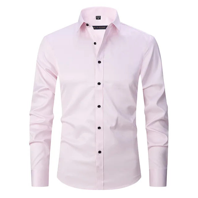 Office-ready men's Noah dress shirt, providing comfort and wrinkle-free style for demanding workdays.