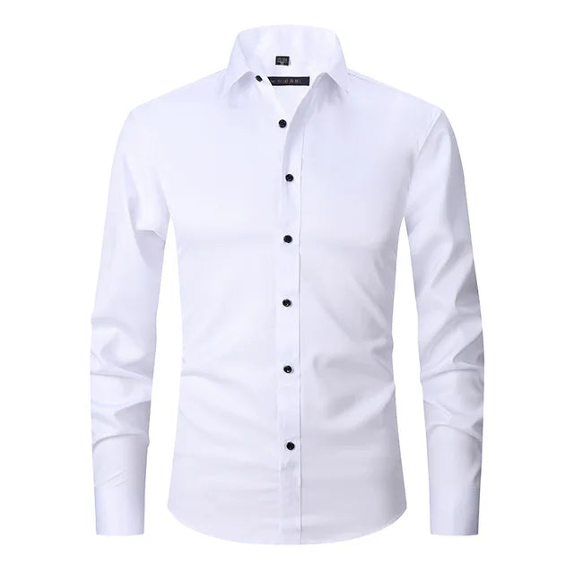 Elegant and comfortable men's Noah Wrinkle-Free Stretch Dress Shirt, ideal for any formal or business occasion.