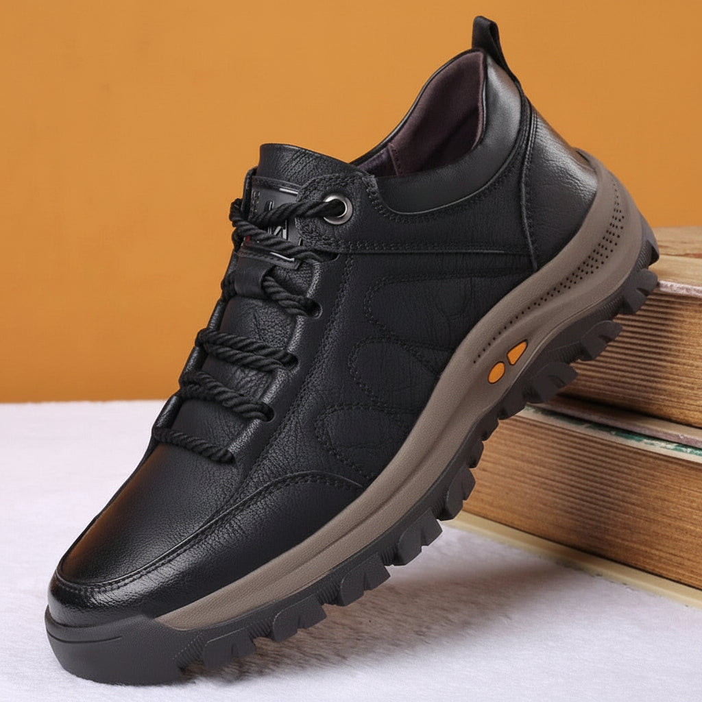 Comfortable men's orthopedic waterproof walking shoes with excellent arch support for all-season wear.