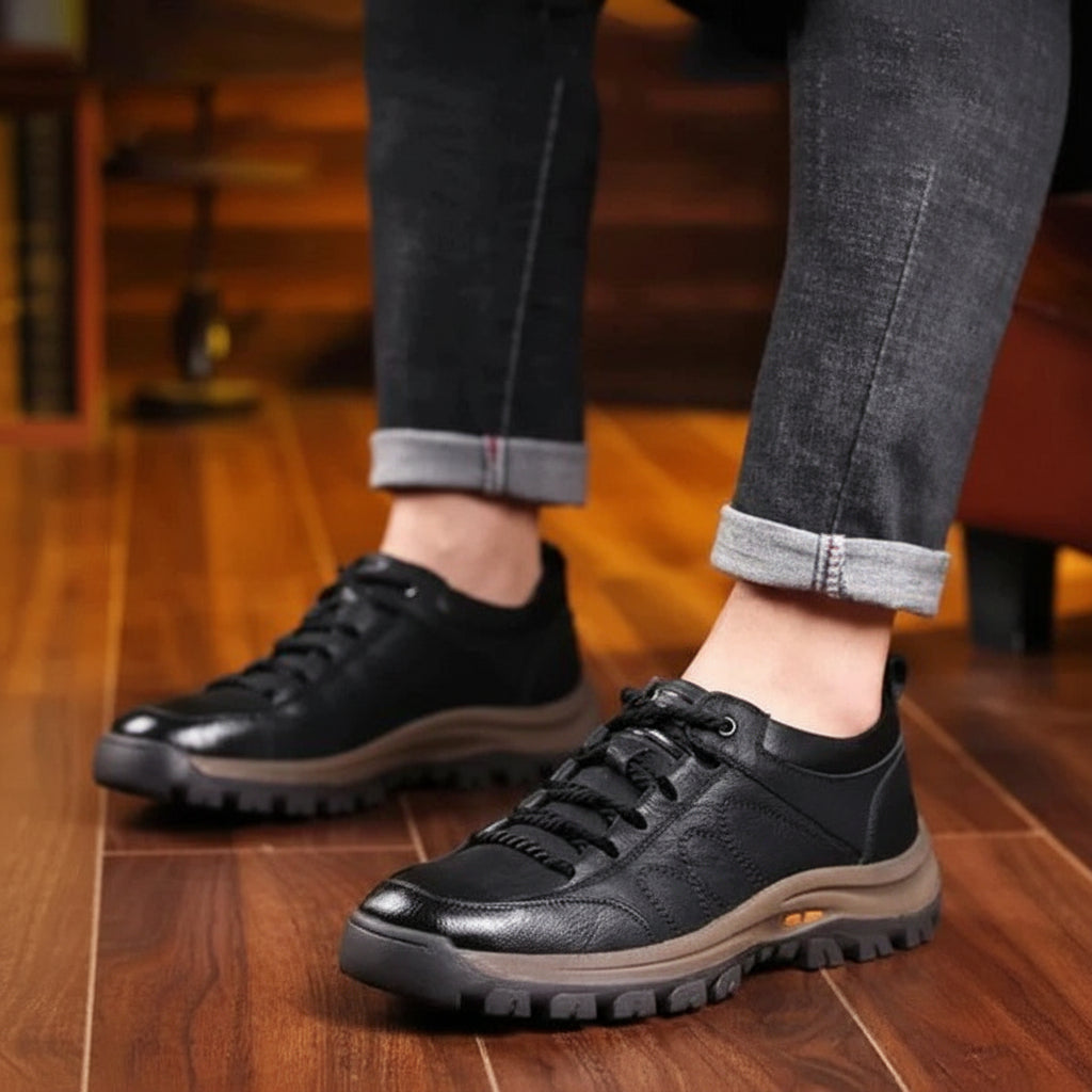 All-season men's waterproof orthopedic walking shoes, providing arch support & ultimate comfort.