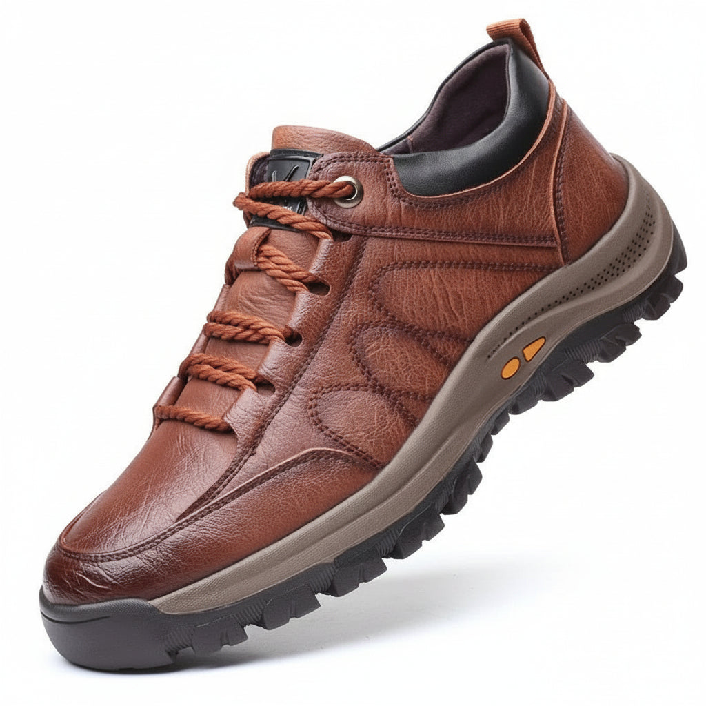 Non-slip men's waterproof orthopedic walking shoes, built for stability & arch support on any terrain.