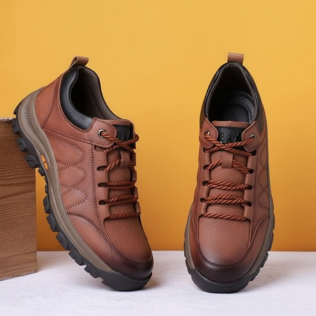 Casual men's orthopedic waterproof walking shoes with essential arch support for daily wear.