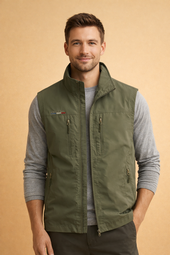 Versatile men's bodywarmer vest, excellent for outdoor adventures, travel & everyday functional carry.
