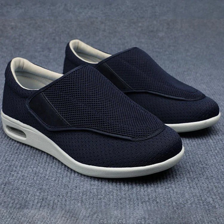 Men's wide walking shoes with orthopedic support, suitable for plus size & foot pain relief.