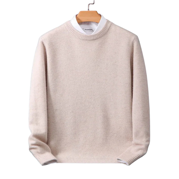 Comfortable men's premium round neck knit pullover sweater. Perfect casual winter wear for everyday elegance.