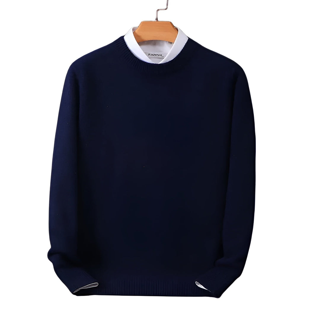 Classic men's round neck pullover sweater. Premium quality knitwear, comfortable and versatile for daily wear.