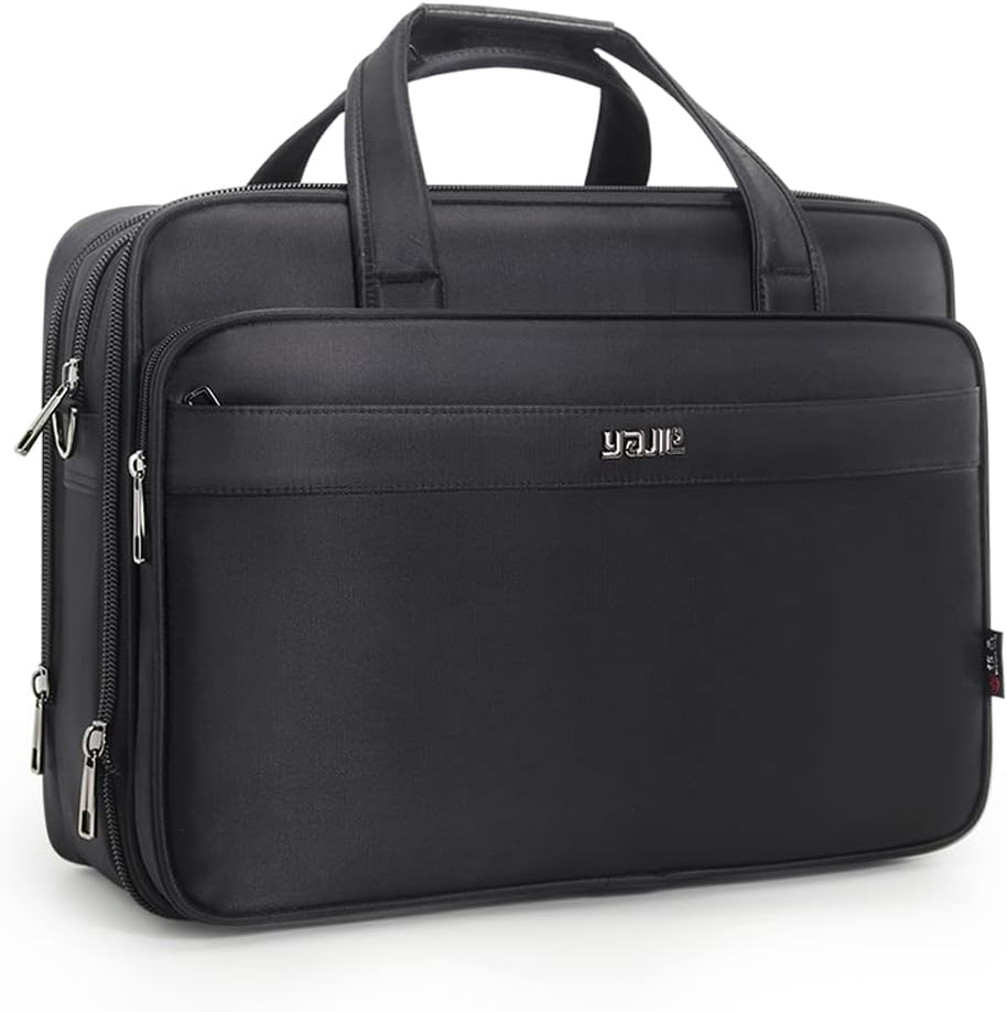 Men's professional canvas laptop briefcase tote bag for business & work. Durable & organized travel bag.