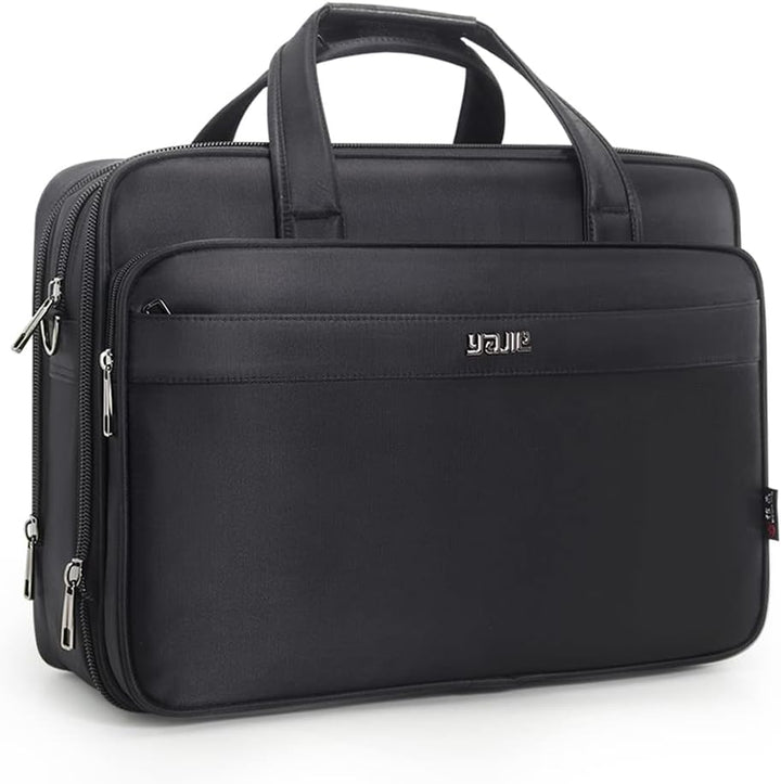 Men's professional canvas laptop briefcase tote bag for business & work. Durable & organized travel bag.