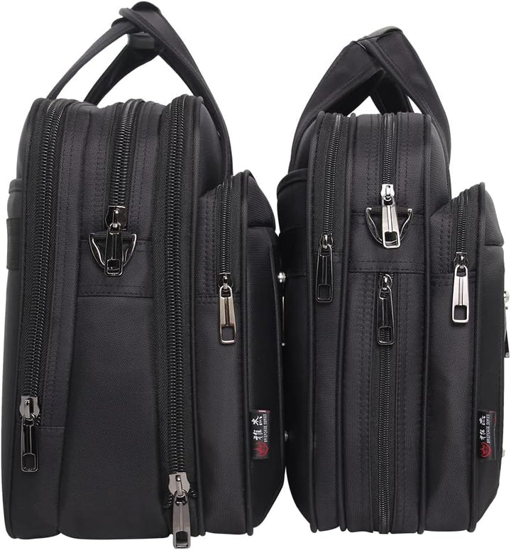 Durable men's canvas laptop tote bag, perfect for business professionals. Spacious interior for work essentials.