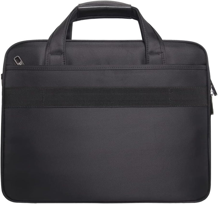 Man carrying a stylish canvas laptop business tote bag. Ideal for daily commute & professional use.