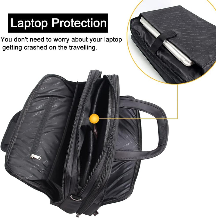 Stylish men's canvas laptop tote bag & briefcase. Professional business accessory for the organized man.