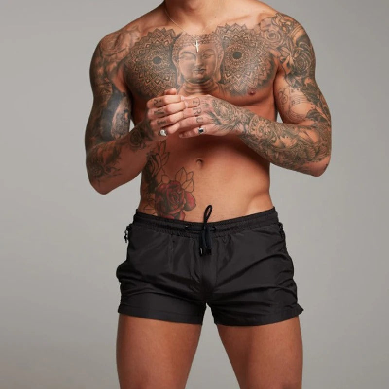 Summer essential men's quick dry swim shorts, perfect for beach, pool, and casual outdoor wear.