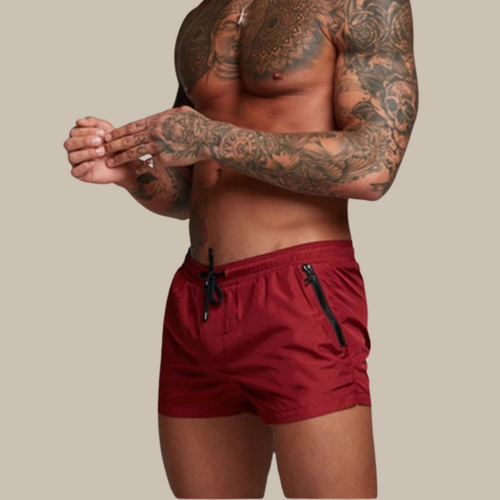 Lightweight & stretchy men's swim shorts, quick-dry fabric for ultimate comfort in water & sun.