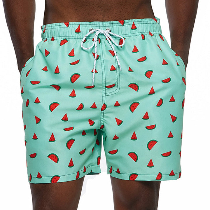 Comfortable men's quick-dry swimming shorts, ideal for warm weather, pool parties & beach days.