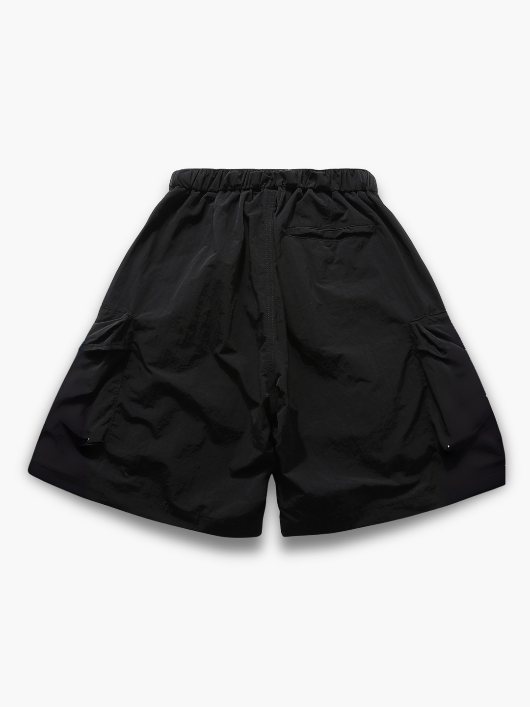 Relaxed fit men's utility cargo shorts in a neutral color, featuring a secure built-in belt and practical pockets.
