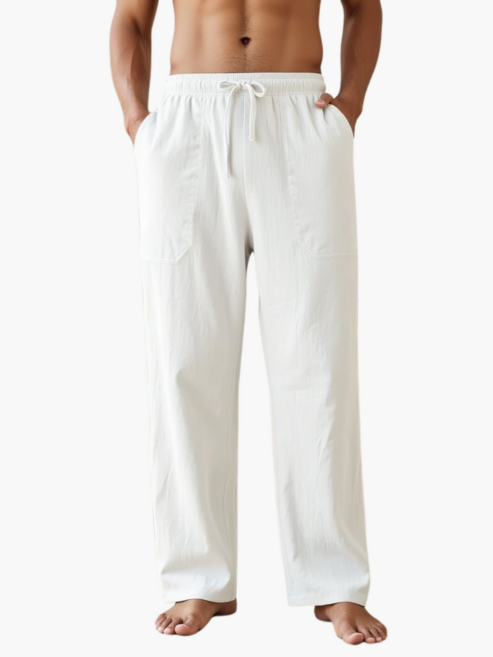 Men's relaxed fit drawstring pants, perfect for casual wear, comfort, and versatile summer resort style.