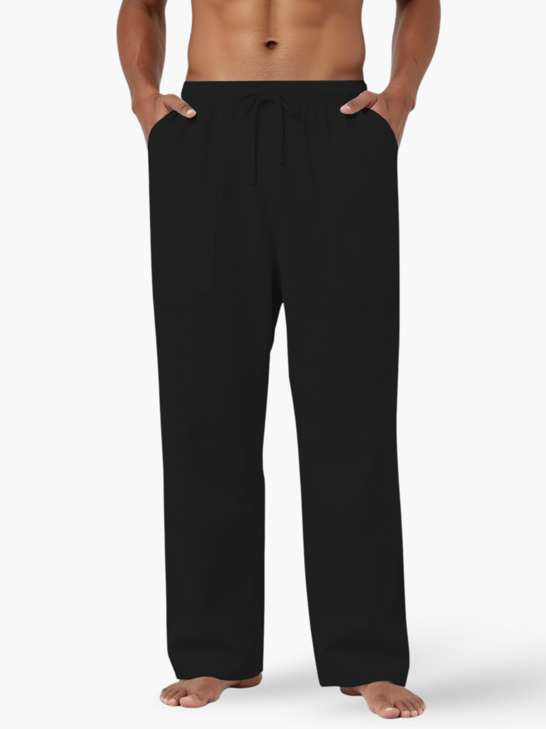 Versatile men's relaxed fit casual trousers with drawstring waist for ultimate comfort and summer wear.