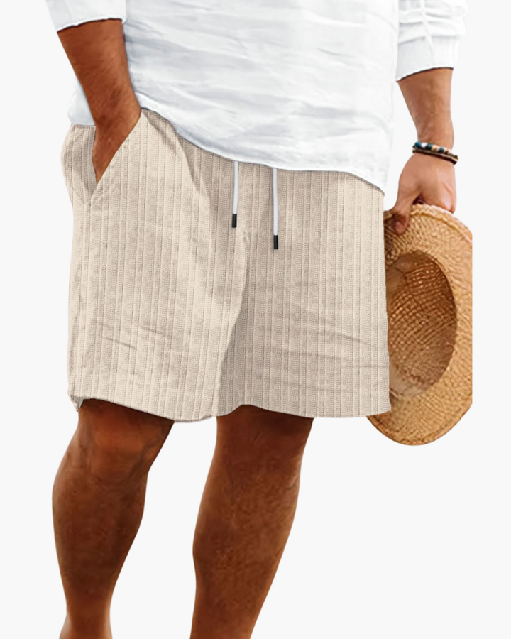 Stylish men's relaxed fit drawstring shorts, designed for comfortable summer and casual everyday wear.