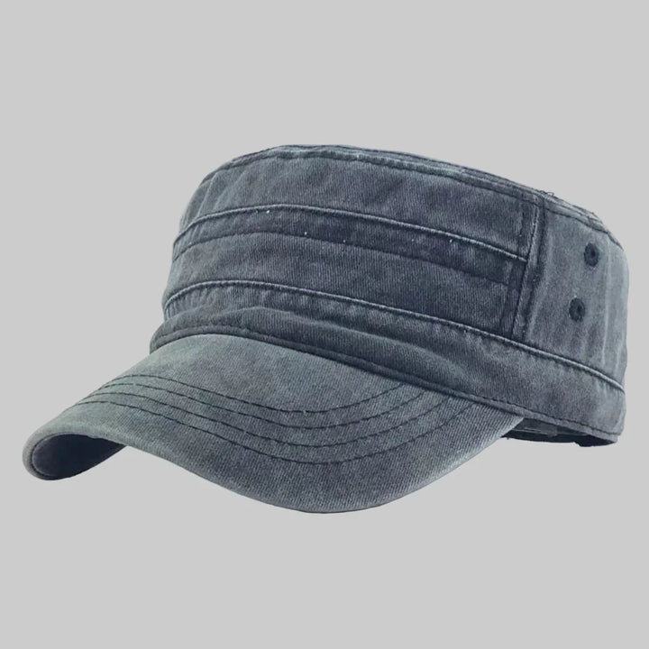Versatile men's military cap in dark green, black or khaki, perfect for outdoor & casual fashion.