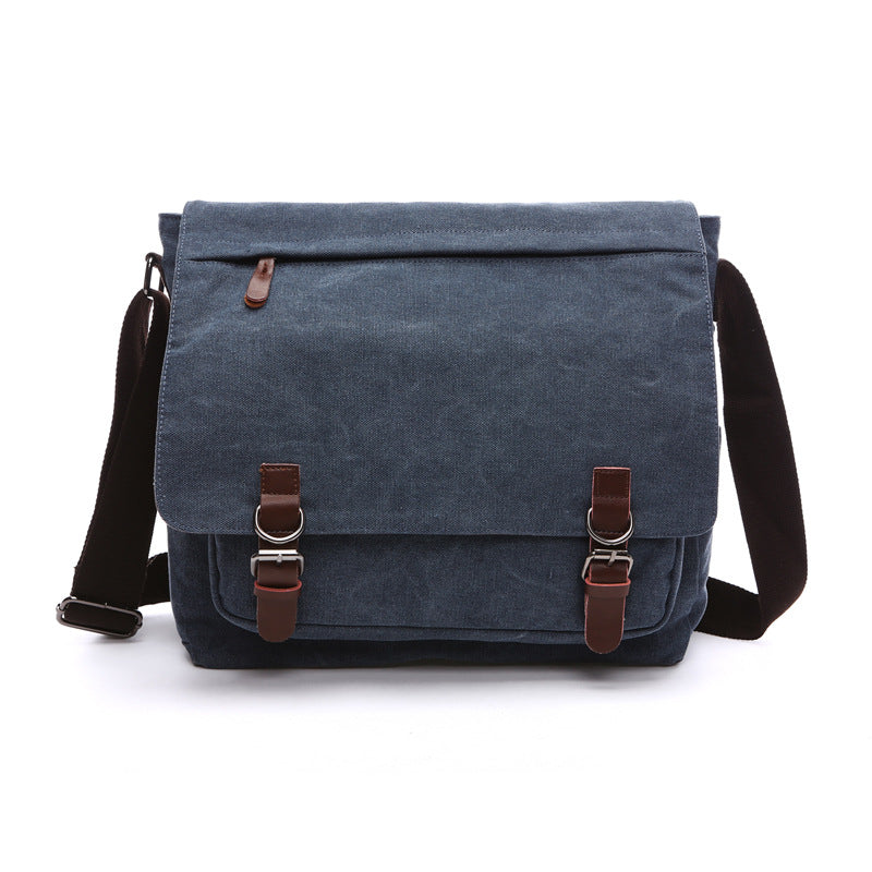 Stylish men's rugged canvas shoulder bag, perfect for daily adventures. Features strong strap & spacious compartments.