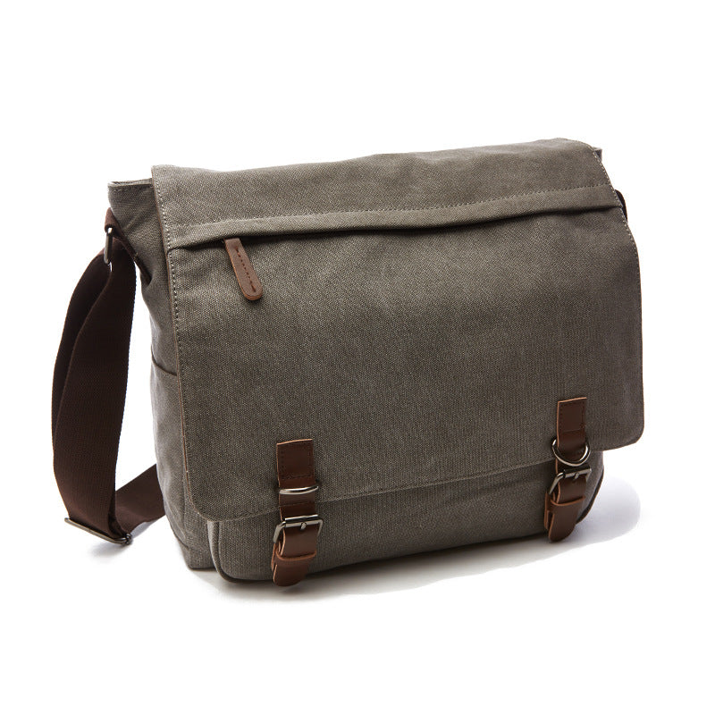 Men's durable canvas shoulder bag for work & travel. Rugged design with adjustable strap, a practical daily accessory.