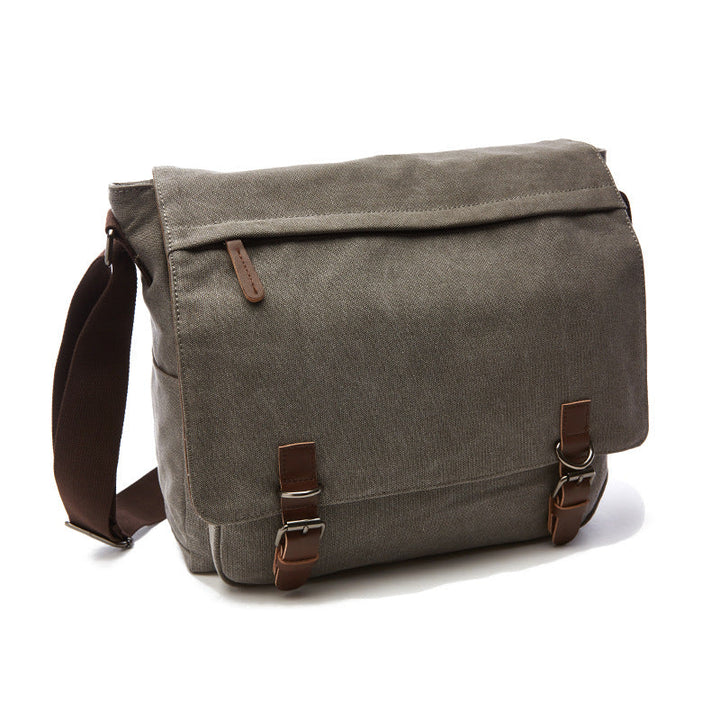 Men's durable canvas shoulder bag for work & travel. Rugged design with adjustable strap, a practical daily accessory.