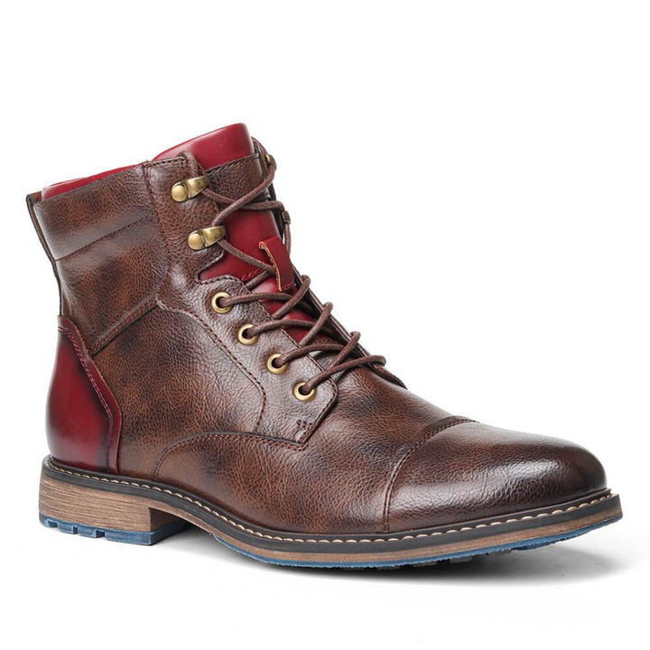 Men's rugged lace-up ankle cowboy boots, durable western style for work and casual everyday wear.