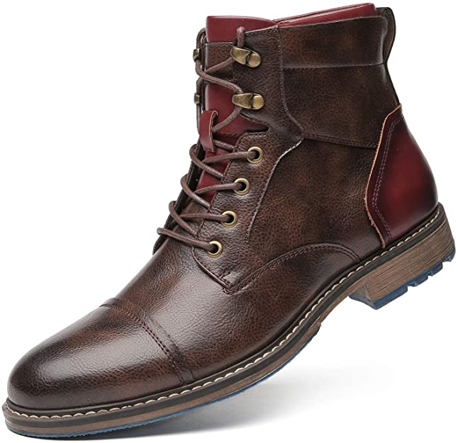 Stylish men's lace-up ankle cowboy boots with a rugged Western design, perfect for outdoor adventures.