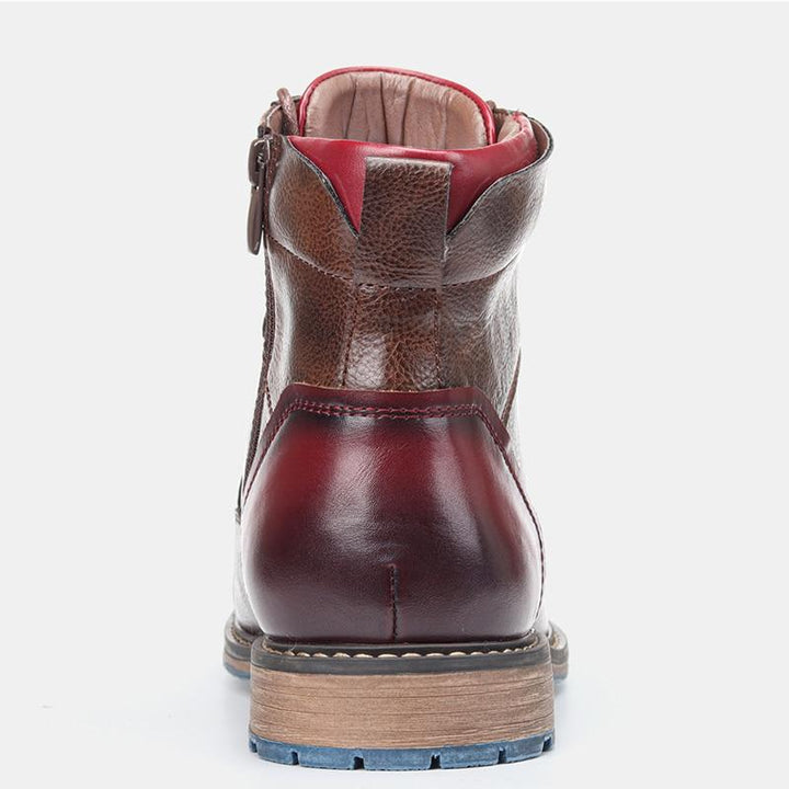 Durable men's lace-up ankle cowboy boots, comfortable and versatile for work, play, or everyday wear.