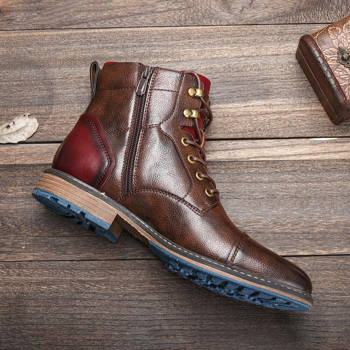 Men's fashion lace-up ankle cowboy boots, offering durable Western style for casual and work outfits.