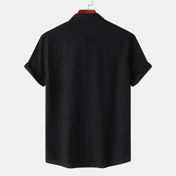 Men's short sleeve button-down, a smart casual collared shirt. Effortless style for summer.