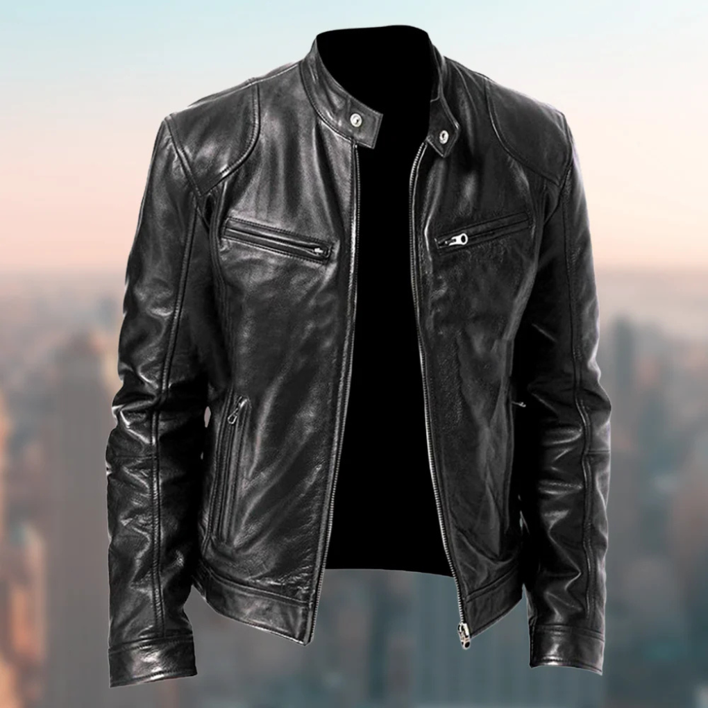 Men's sleek urban jacket with a polished design, perfect for smart casual and everyday wear. Tailored fit outerwear.