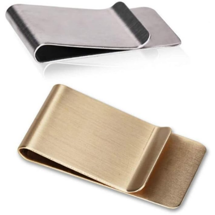 RazorHold men's slim stainless steel credit card holder & money clip set. Ideal minimalist wallet for him.